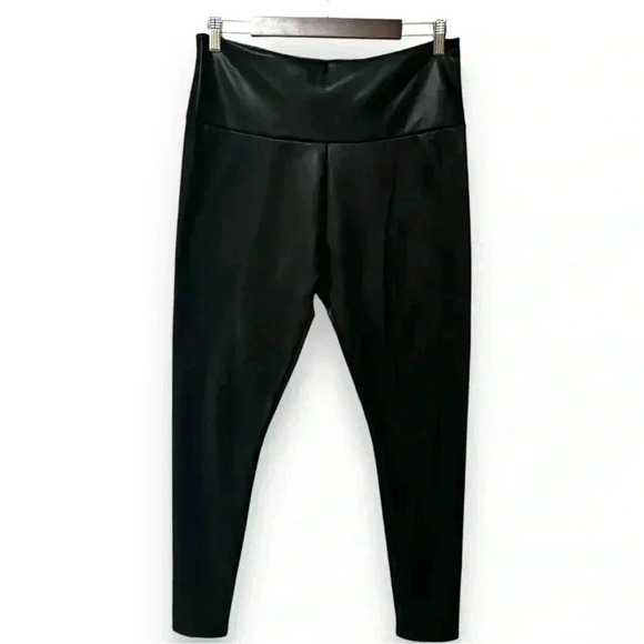 Pants - Women’s size XL control top faux leather black stretch lined athletic leggings
